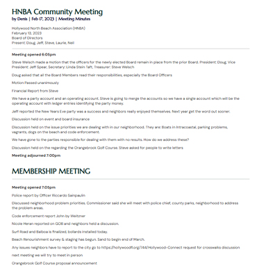 NOV 14, 2022: HNBA Community Meeting